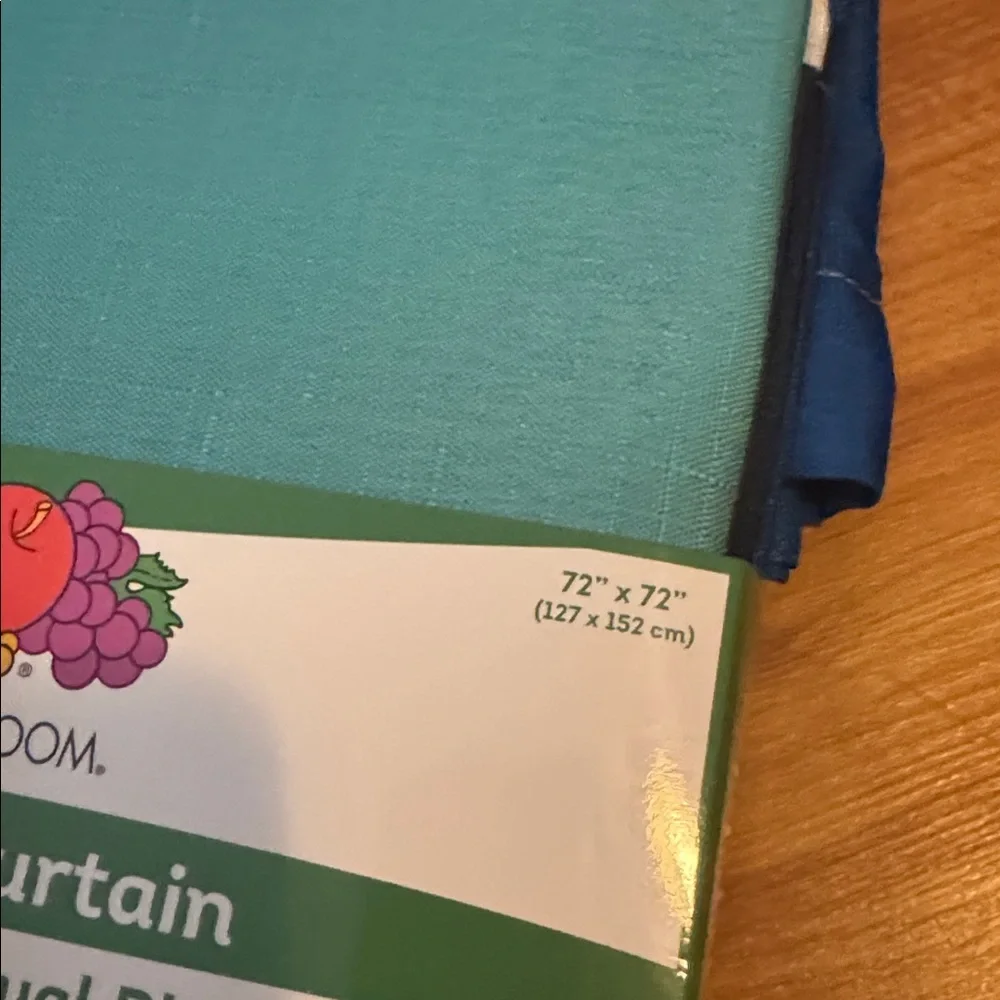 Fruit of‎ the loom 72” blue color block NEW shower curtain waterproof 12hole